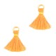 Ibiza style mini Tassel 1cm Gold-orange peel